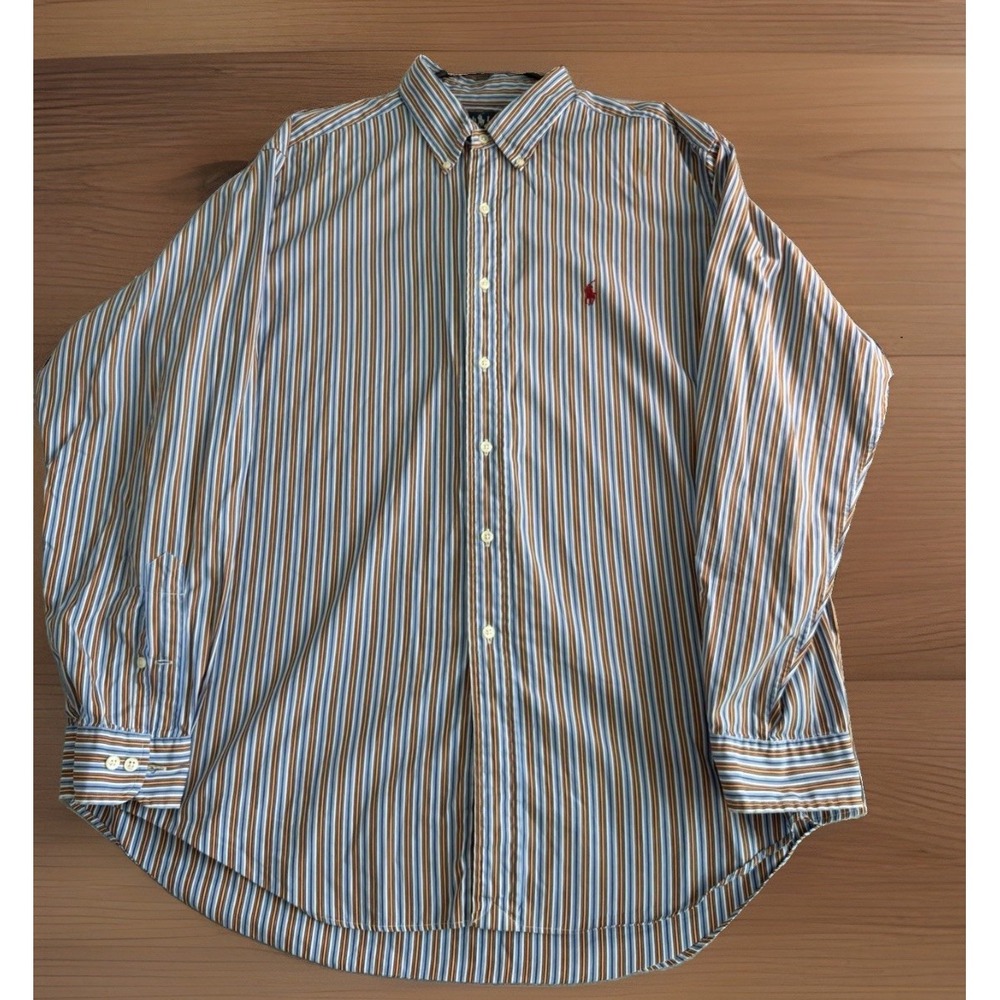 Ralph Lauren Men's XL 17 Shirt Classic Fit Button Down Long Sleeve Stripes